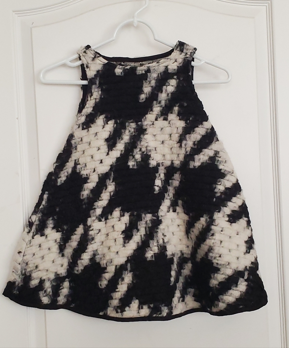 Little Creative Factory boucle black & white dress sz 2-3